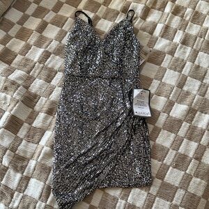 Crystal Doll Glittering Asymmetrical Dress